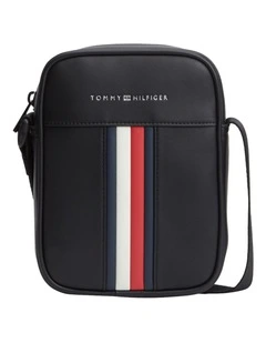 Signature Tape Crossbody Reporter Bag in Black