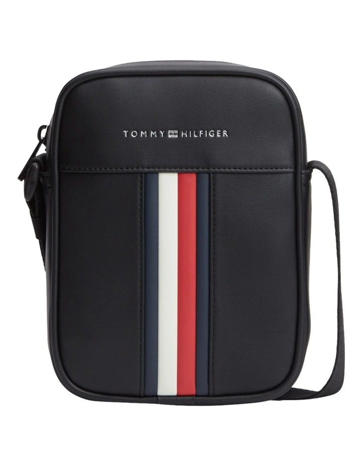Signature Tape Crossbody Reporter Bag in Black image 1