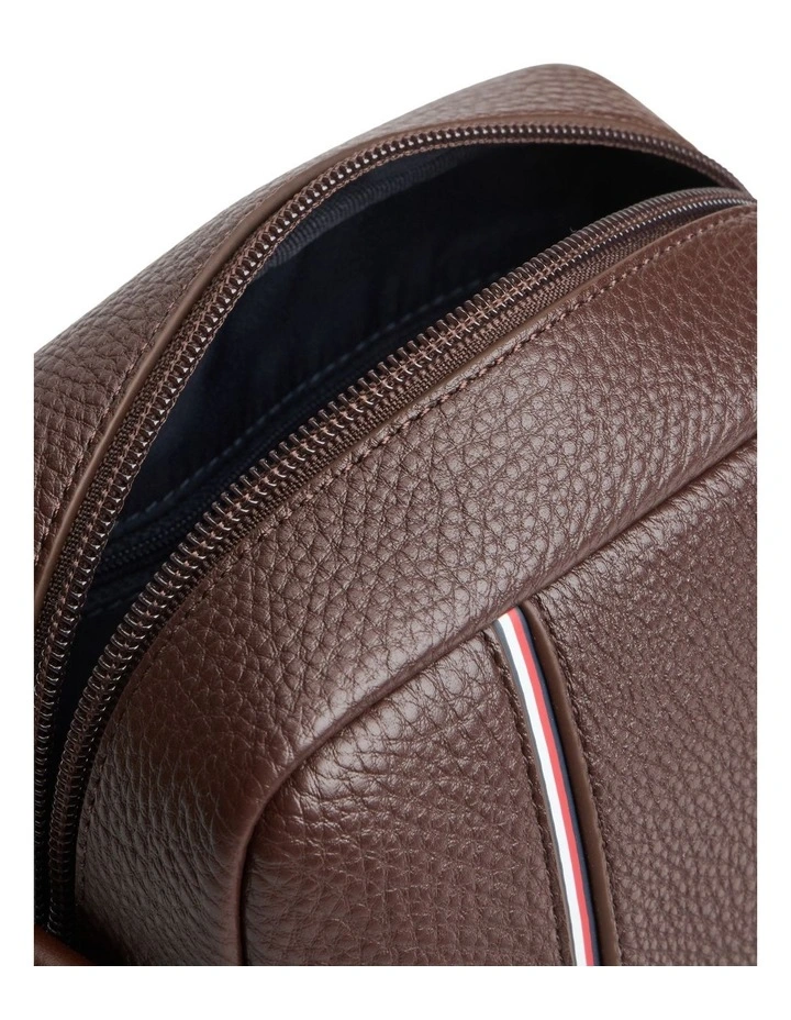 Logo Stripe Reporter Bag in Brown image 3