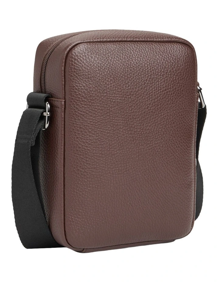 Logo Stripe Reporter Bag in Brown image 4
