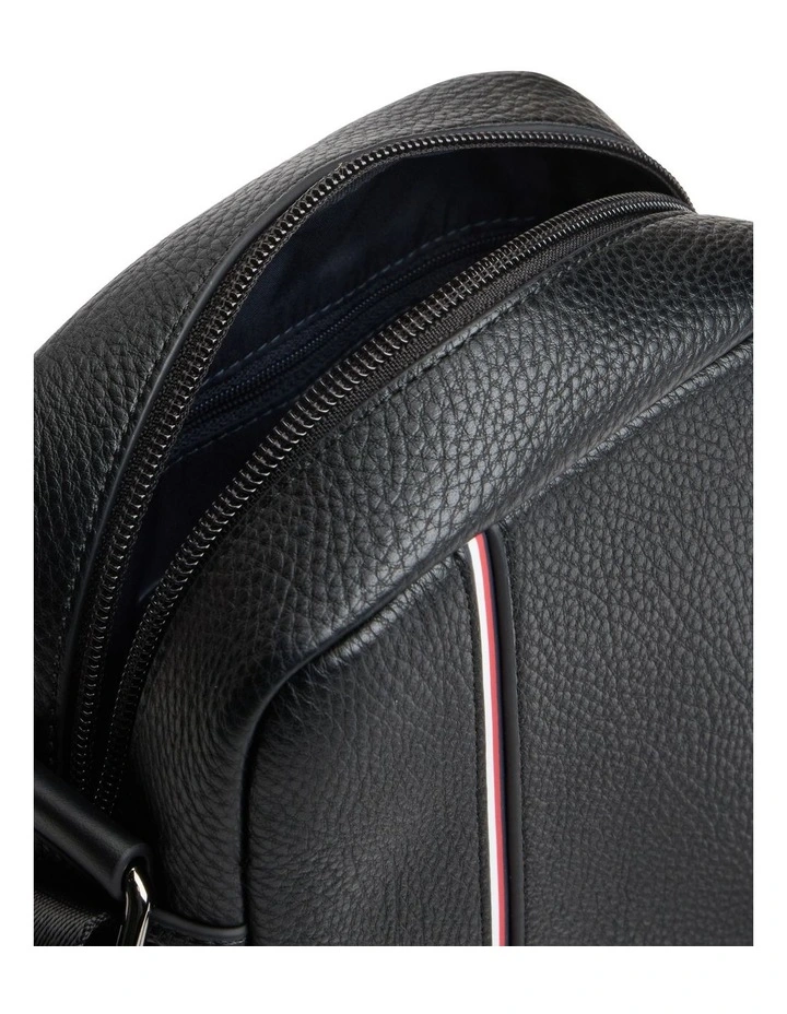 Logo Stripe Reporter Bag in Black image 3