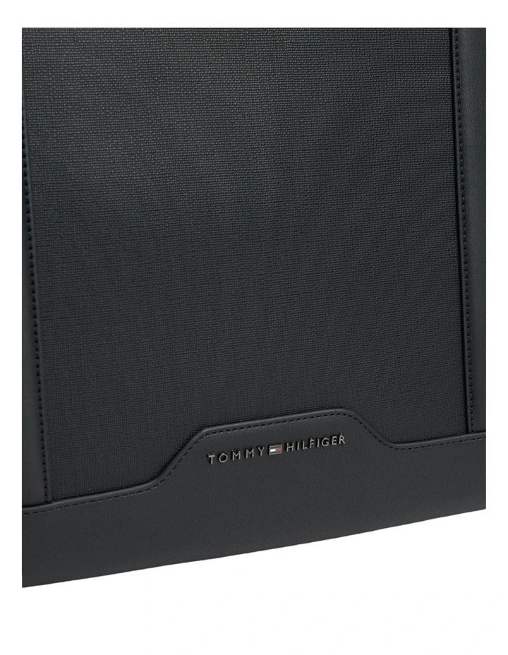 Global Stripe Textured Tote Bag in Black image 3