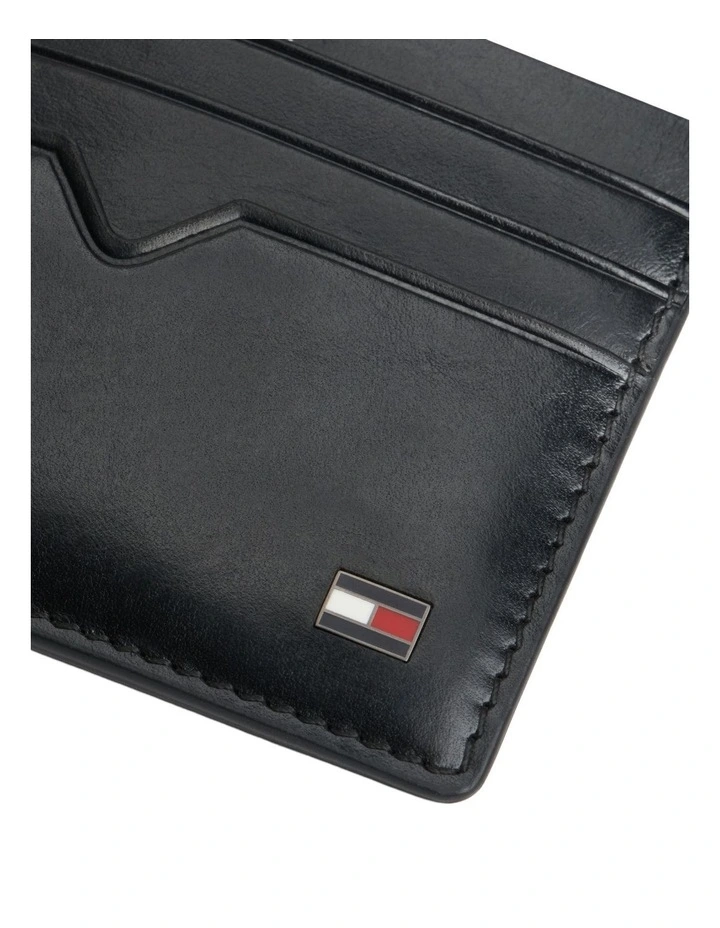 Leather Credit Card Holder And Belt Gift Set in Black image 3