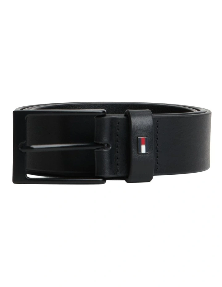 Leather Credit Card Holder And Belt Gift Set in Black image 4