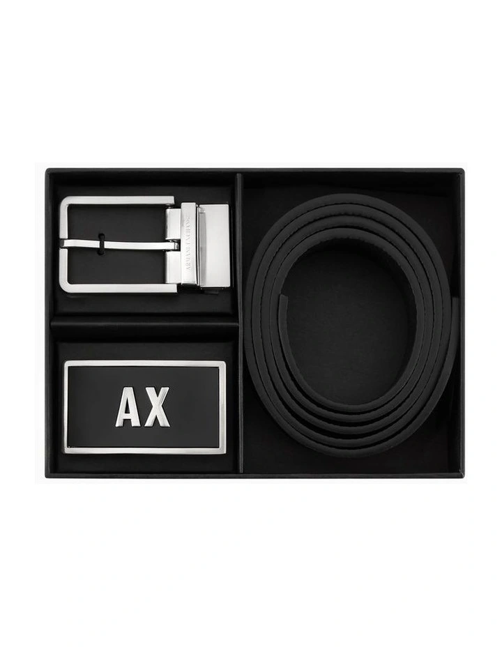 BELT DOUBLE BUCKLE GIFT SET BLACK/NAVY image 2