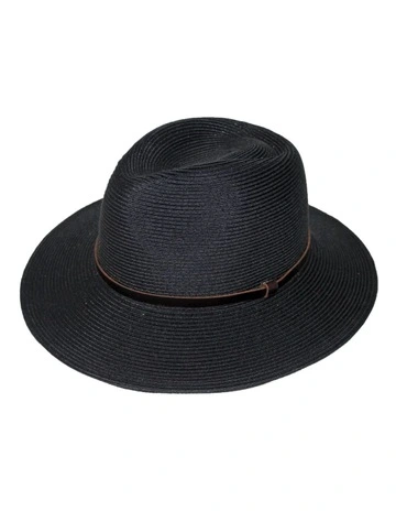Darby Flexibraid Fedora Hat in Black
