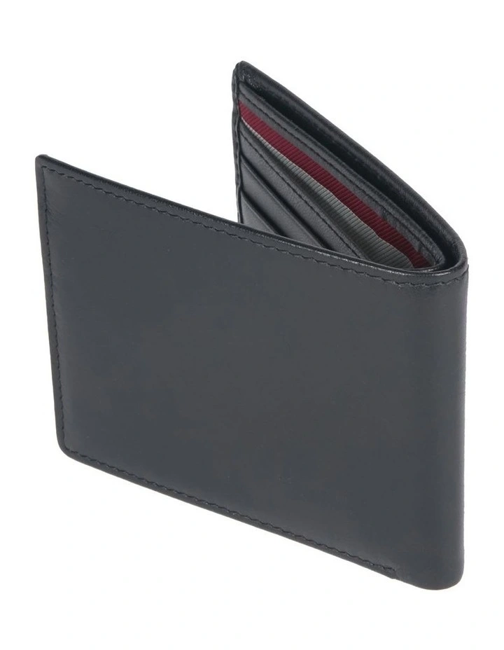 Bi Fold Wallet with Striped Ribbon in Black image 3