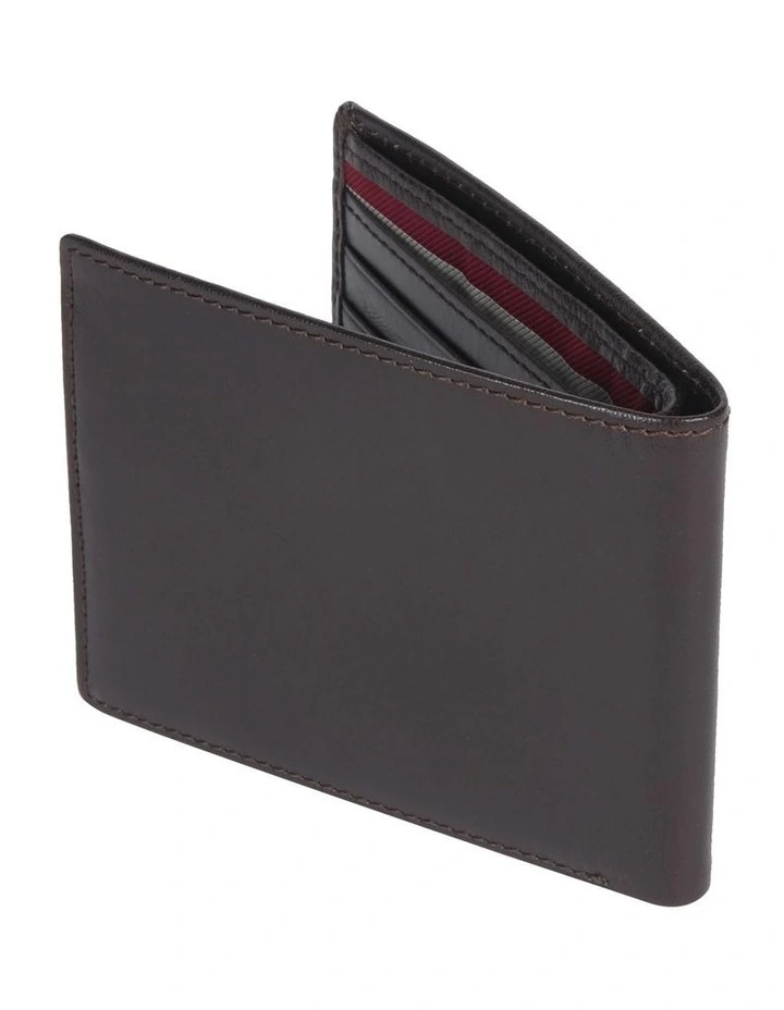 Bi Fold Wallet with Striped Ribbon in Brown image 3