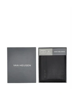 Embossed Bi-Fold Wallet in Black