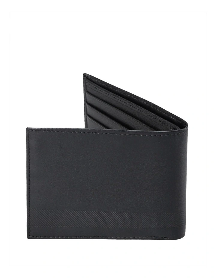 Embossed Bi-Fold Wallet in Black image 3