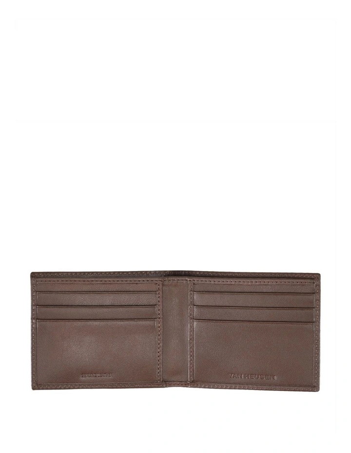 Embossed Bi-Fold Wallet in Brown image 2
