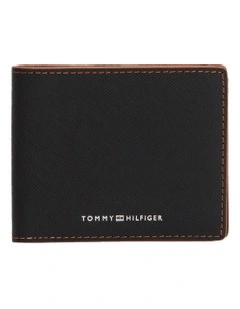 Edge Leather Mini Wallet in Black