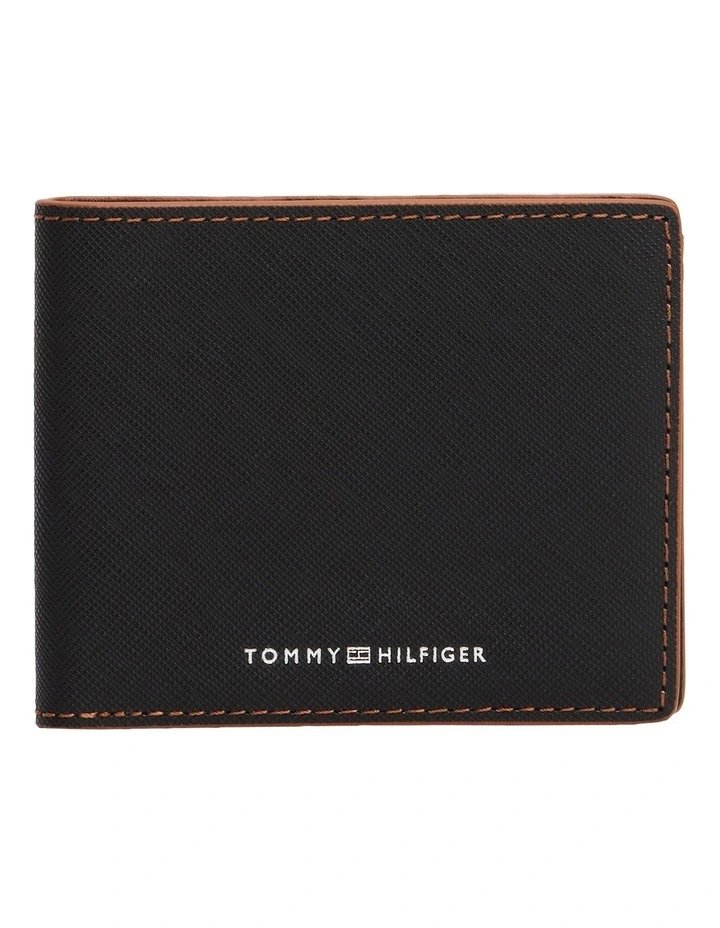 Edge Leather Mini Wallet in Black image 1