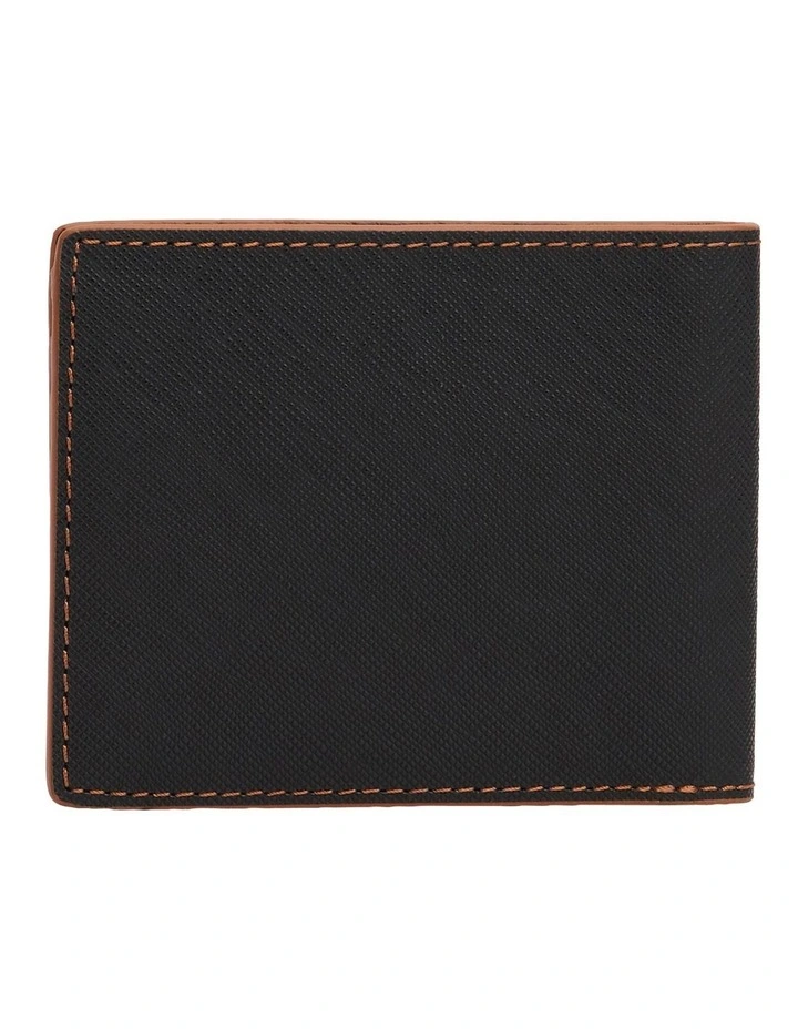 Edge Leather Mini Wallet in Black image 3