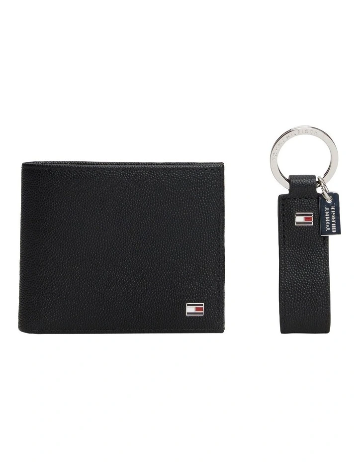 Leather Card Holder And Key Fob Set in Black image 1