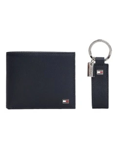 Leather Card Holder And Key Fob Set in Blue