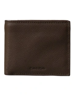 Micropebble Billfold with Coin in Brown