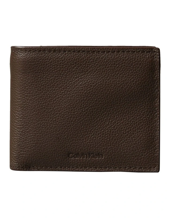Micropebble Billfold with Coin in Brown image 1