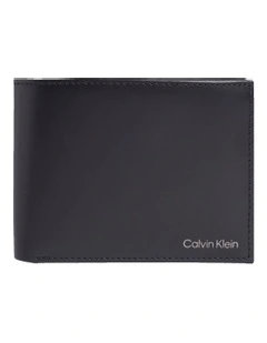 Smooth Trifold with Coin Wallet in Black