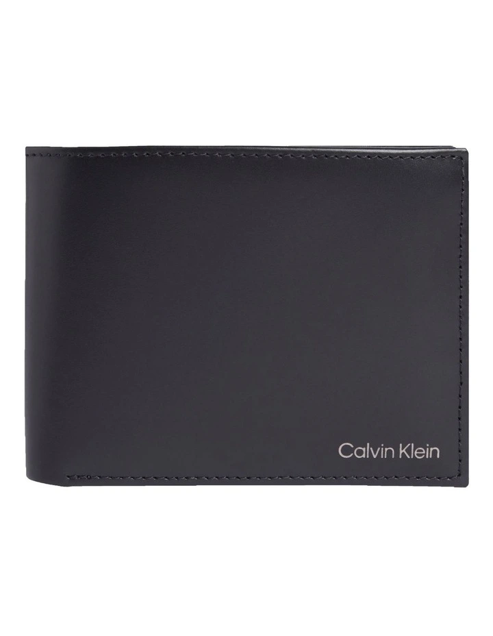Smooth Trifold with Coin Wallet in Black image 1