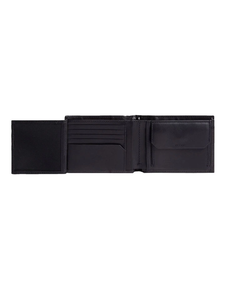 Smooth Trifold with Coin Wallet in Black image 3