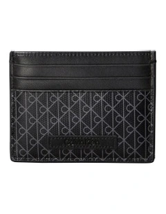 Allover Monogram Logo Card Case in Black