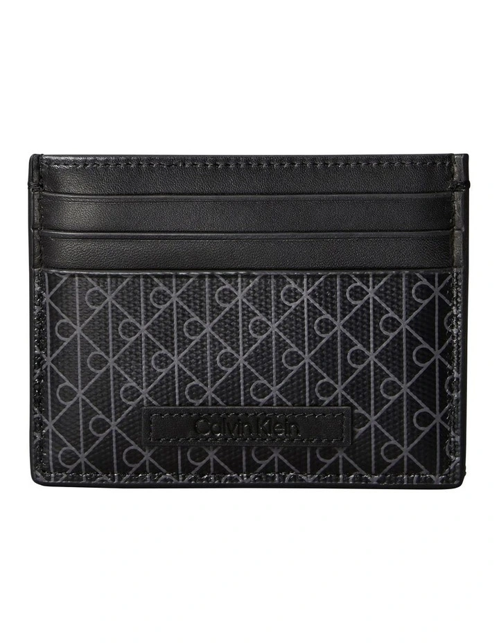 Allover Monogram Logo Card Case in Black image 1