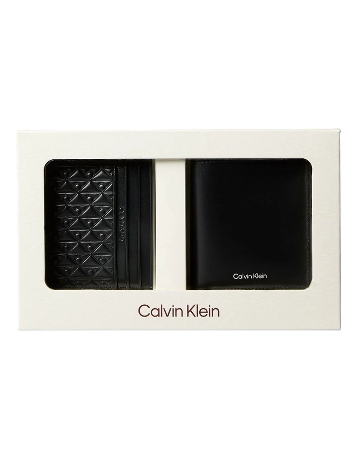 Leather Rfid Cardholder and Wallet Gift Set in Black image 4