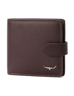 Wallet with pocket and tab in Brown