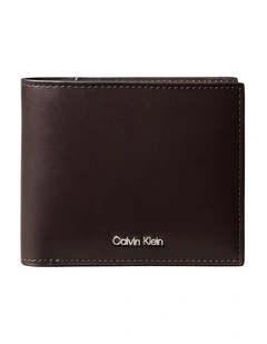 Raised Ew Bill Fold Wallet Dark Brown