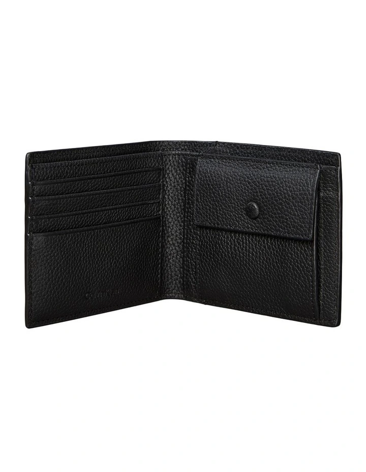 Foil Emboss Ew Bill Fold With Coin Wallet in Black image 3