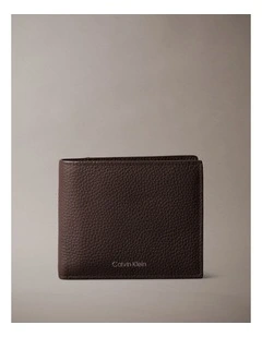 Foil Embossed Logo Bifold Wallet with Coin Pouch in Chocolate Martini