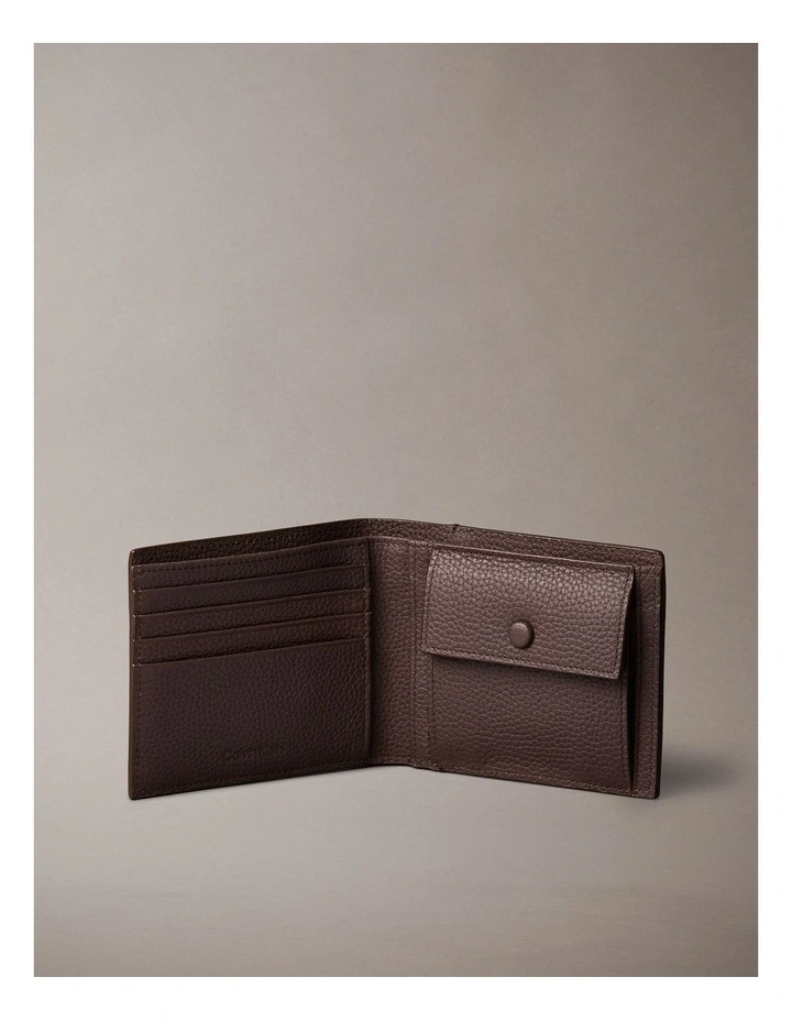 Foil Embossed Logo Bifold Wallet with Coin Pouch in Chocolate Martini image 2