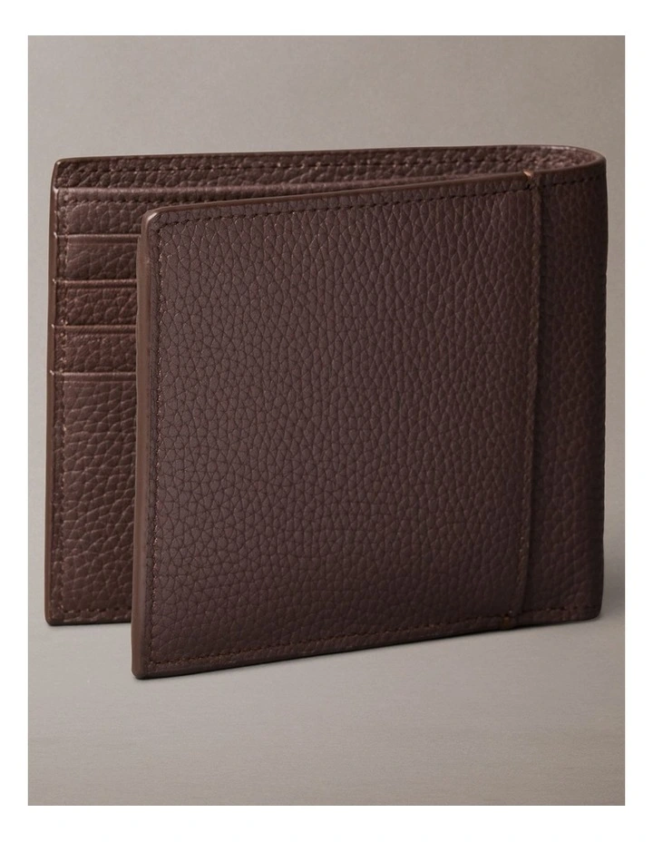 Foil Embossed Logo Bifold Wallet with Coin Pouch in Chocolate Martini image 3