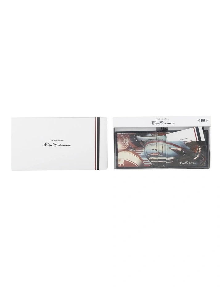 Bifold Wallet with Inner Print in Navy image 1