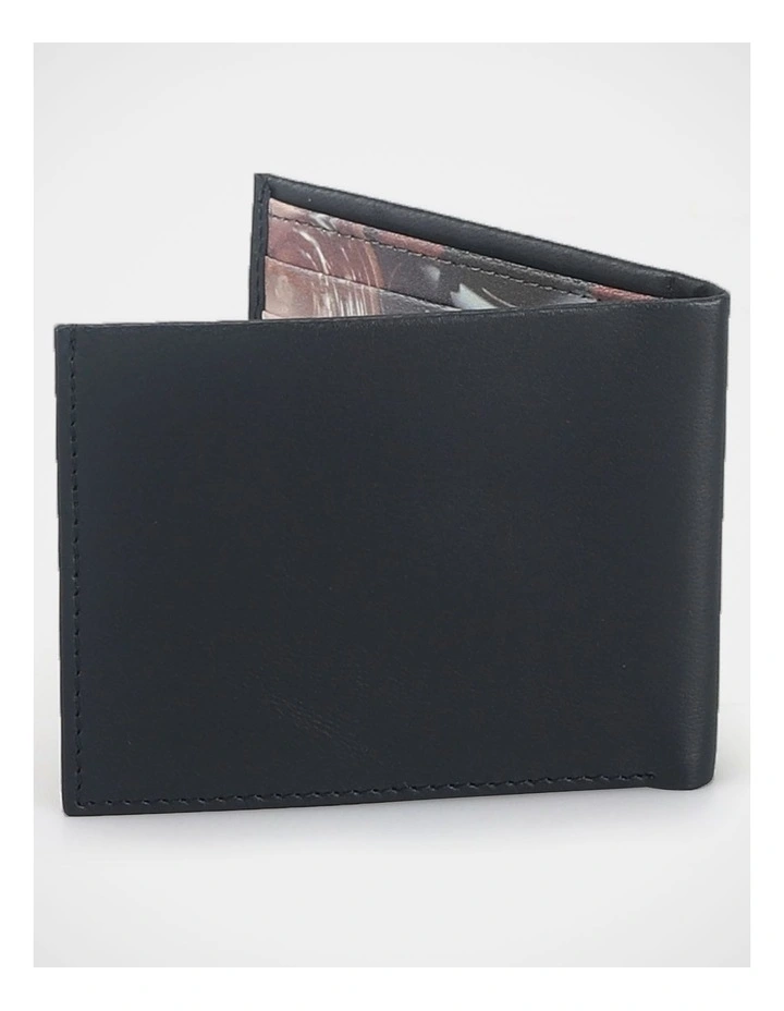 Bifold Wallet with Inner Print in Navy image 3