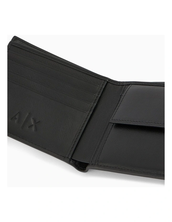 PLAIN LEATHER BIFOLD WITH COIN POCKET BLACK image 3