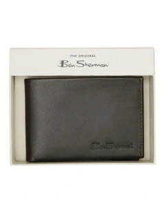 Dark Brown Leather Slim Tri-Fold Wallet