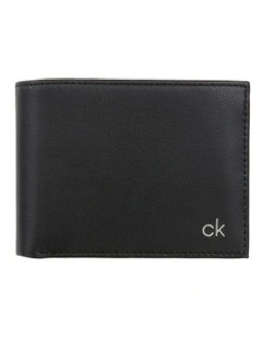 Leather Smooth CK 5CC Coin Wallet in Black