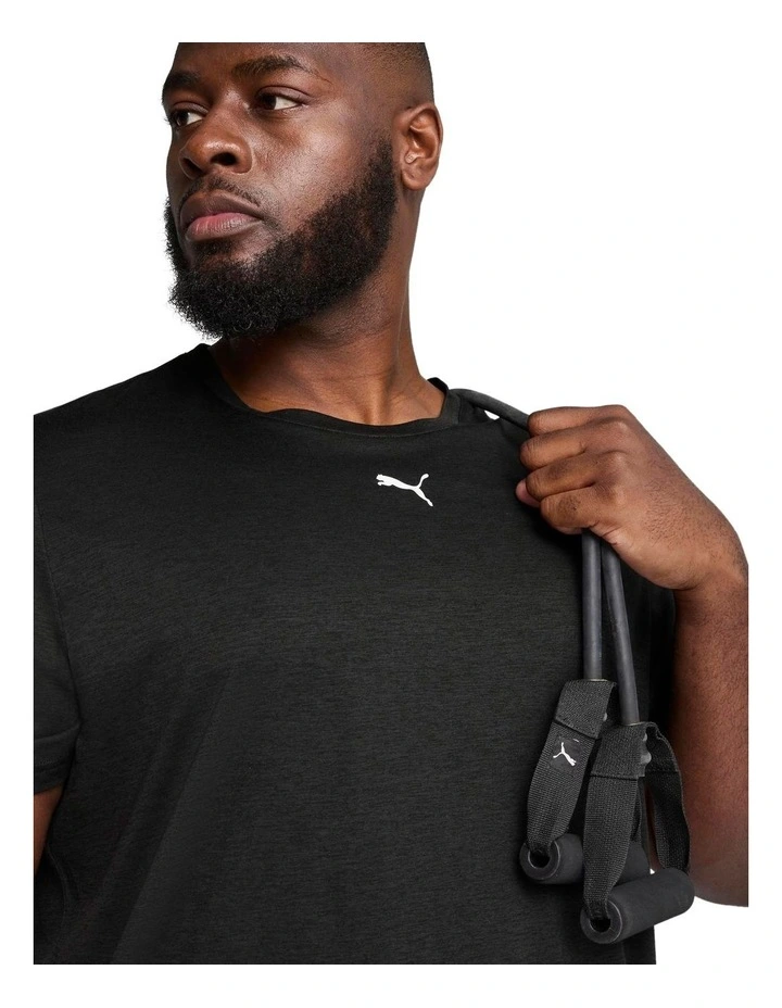 M Tad Essentials Heather Cat Tee in Black image 1