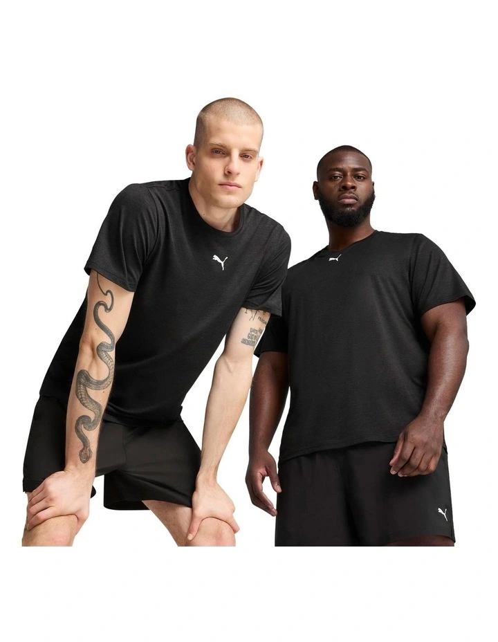 M Tad Essentials Heather Cat Tee in Black image 5