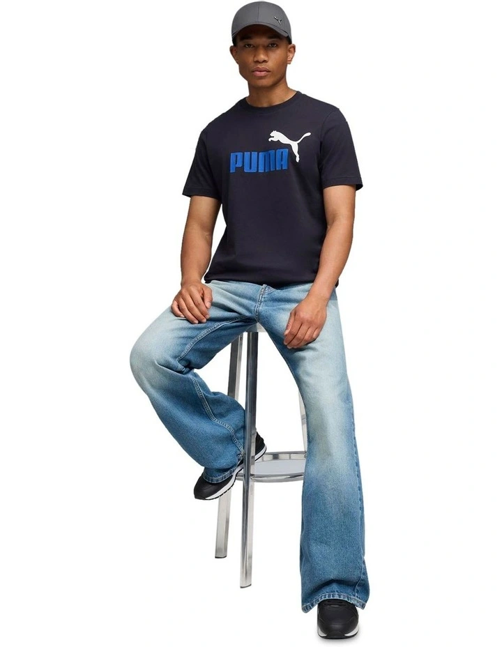 Ess 2 Color No.1 Logo Tee in Blue image 3