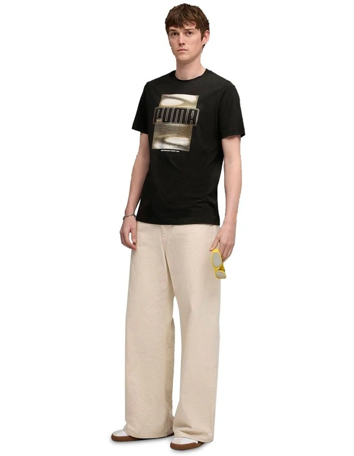 Graphic Foil Tee in Black image 3