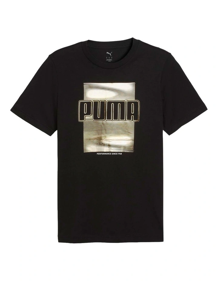 Graphic Foil Tee in Black image 4