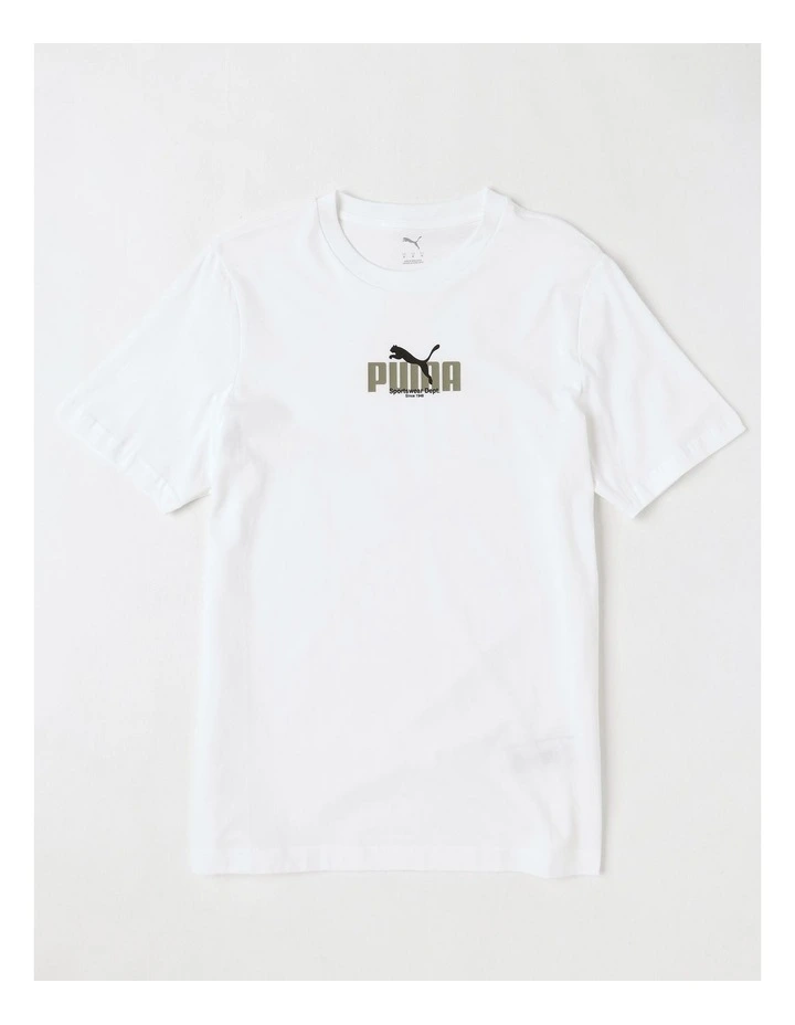 Graphic Wording Tee in White image 1