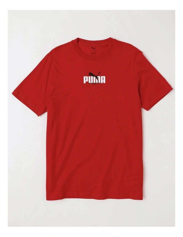 Graphic Wording Tee in Red image 1