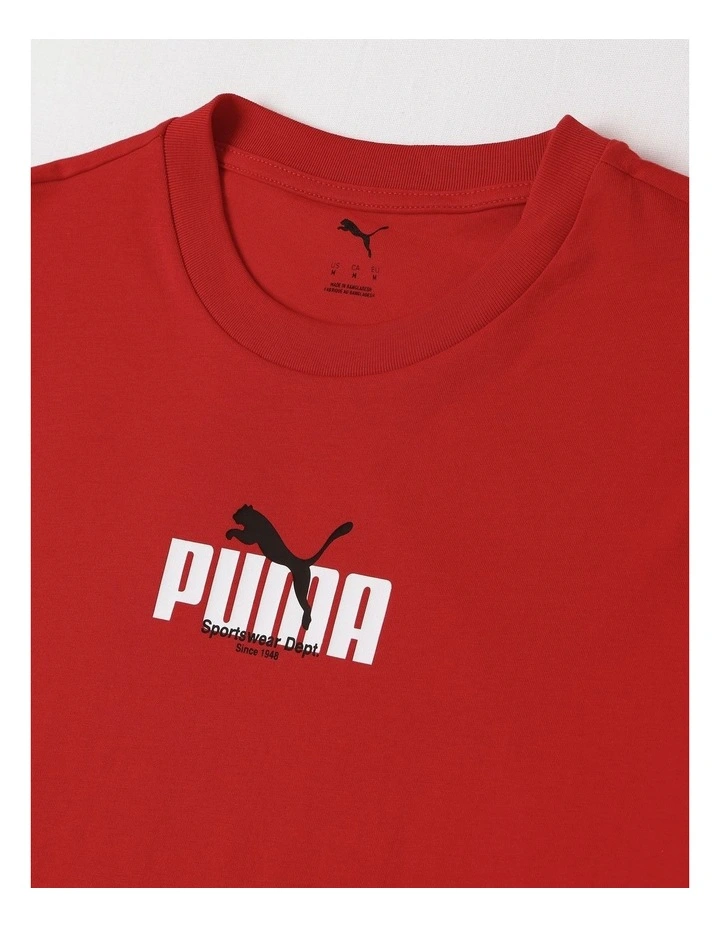 Graphic Wording Tee in Red image 2