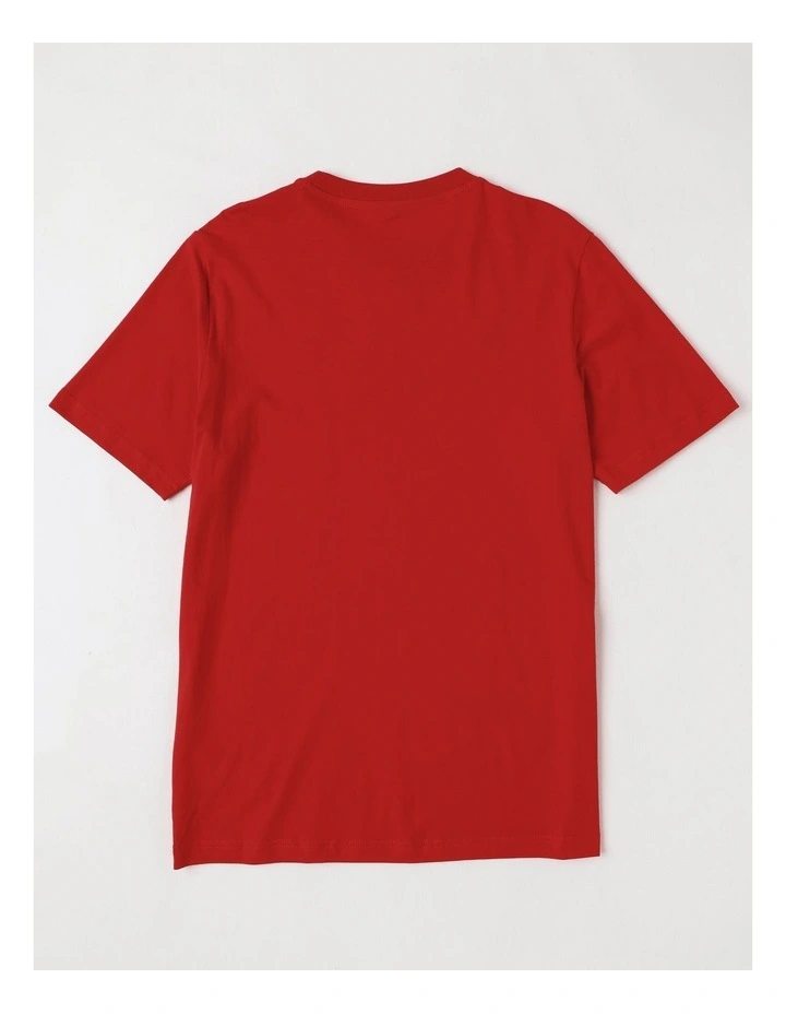 Graphic Wording Tee in Red image 3