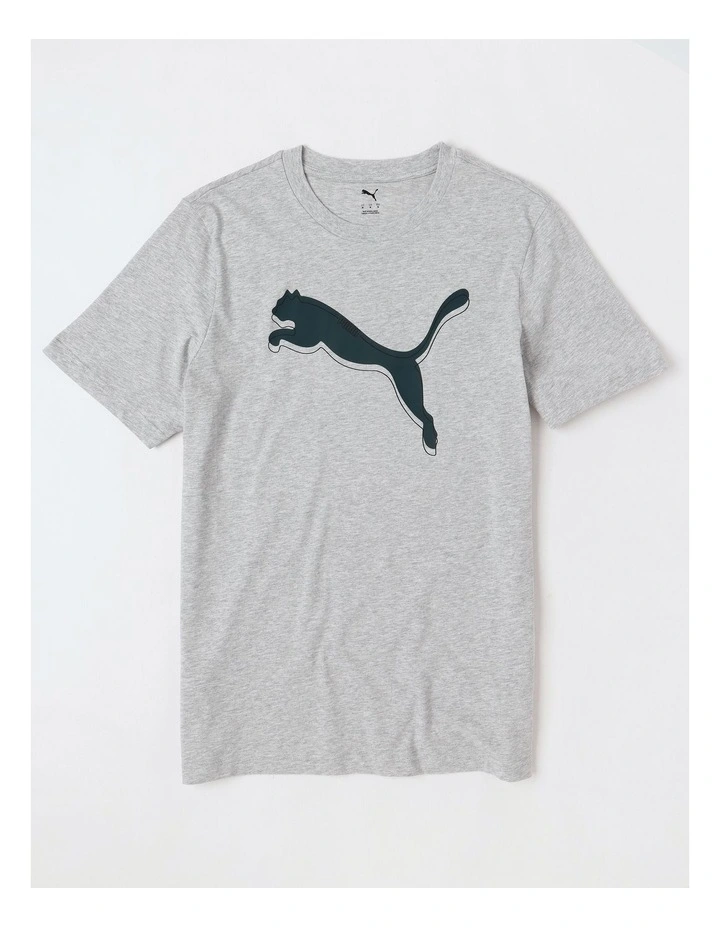 Graphic Cat Logo Tee in Grey image 1