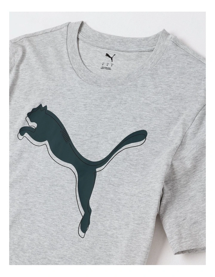 Graphic Cat Logo Tee in Grey image 2